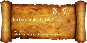 Weinstock Illés névjegykártya